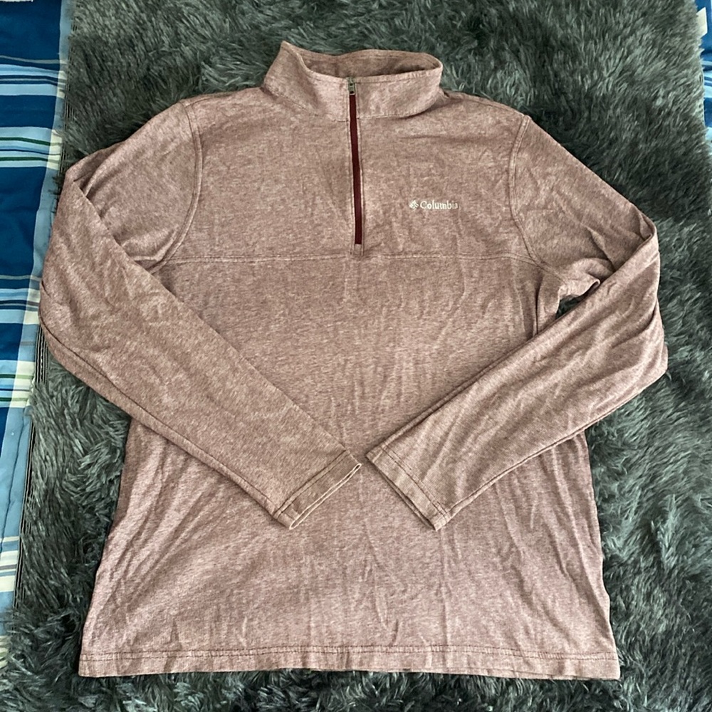 Columbia quarter-zip maroon heather sweatshirt - Picture 1 of 17